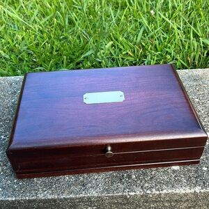 Vintage‎ Wood Jewelry Organizer with Gold Accents Eureka Mfg. Co Reed & Barton